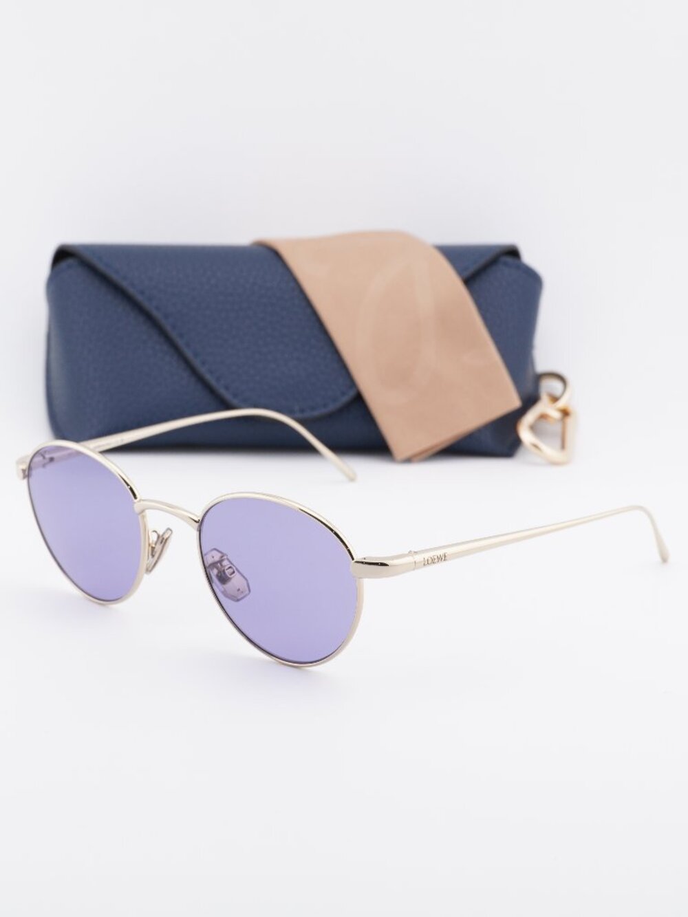 Loewe LW40152U 32Y Square Sunglasses – Gold\ Purple